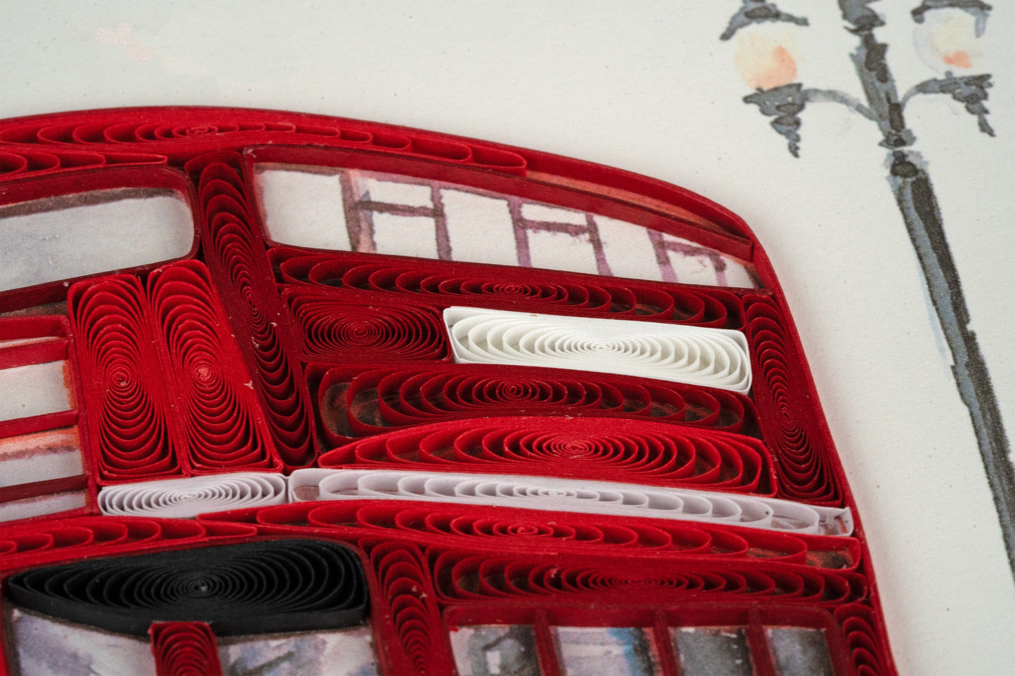 Red Double-decker Bus Quilling Card