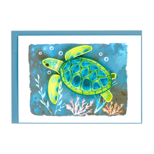 Sea Turtle Gift Enclosure Mini Quilling Card