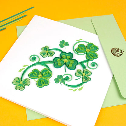 Shamrocks Quilling Card