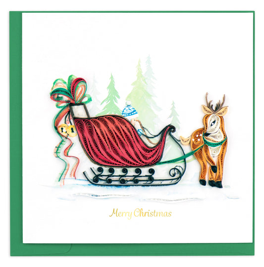 Sleigh Ride Christmas Quilling Card