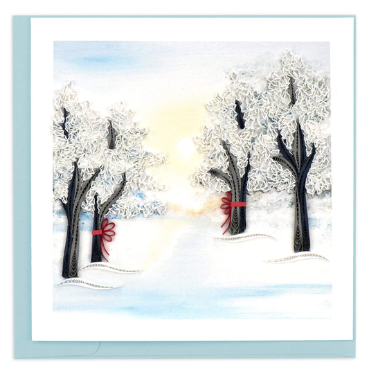 Snow Covered Trees Quilling Card