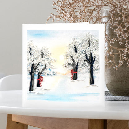 Snow Covered Trees Quilling Card