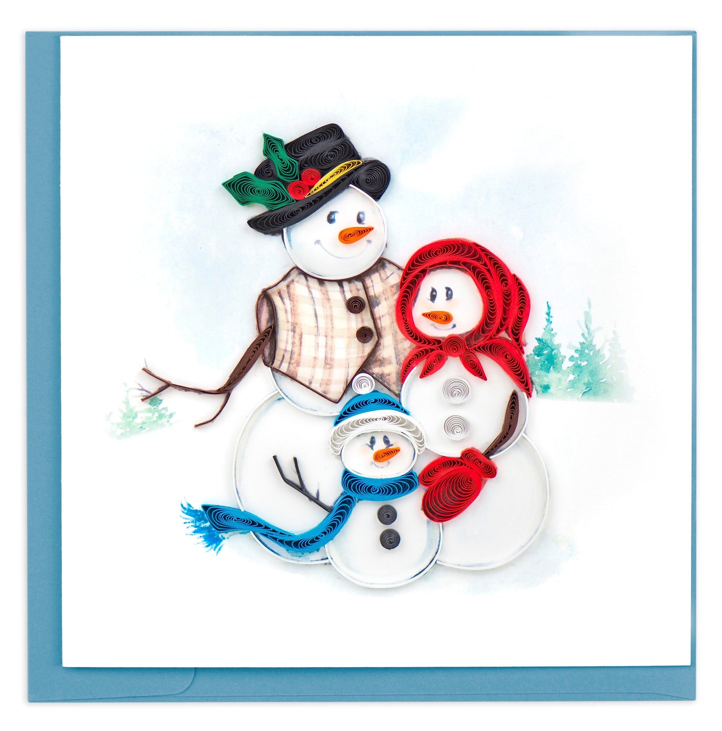 Snowman Family Holiday Quilling Card