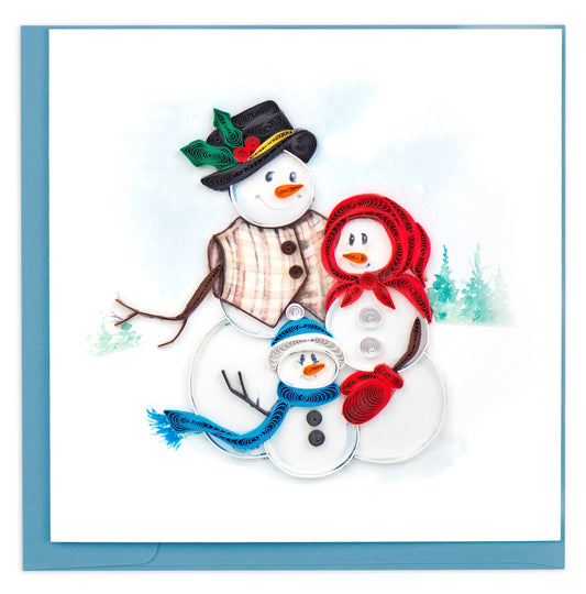 Snowman Family Holiday Quilling Card