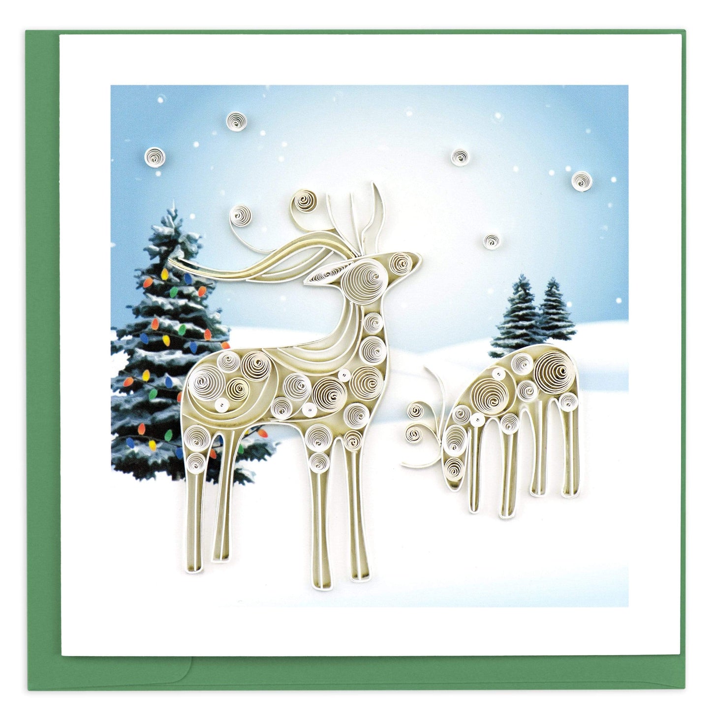Snowy Reindeer Holiday Quilling Card
