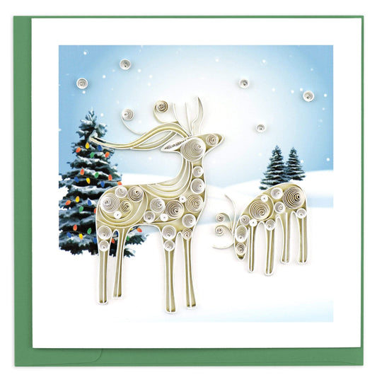 Snowy Reindeer Holiday Quilling Card