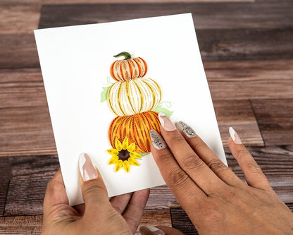 Stacked Pumpkins Quilling Card