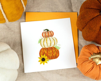 Stacked Pumpkins Quilling Card