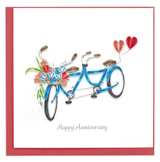 Quilled Tandem Bicycle Anniversary Card 6642567512143