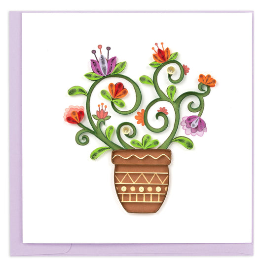Terracotta Flower Bouquet Quilling Card