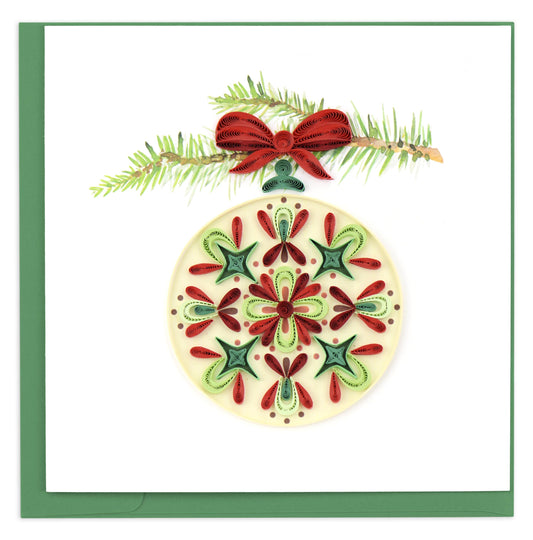 Traditional Ornament Christmas Quilling Card