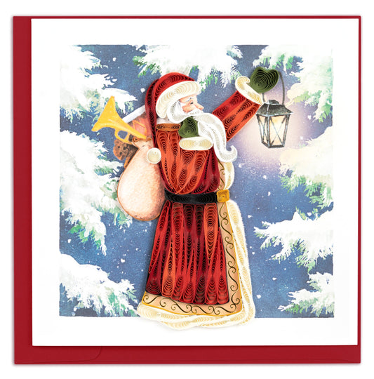 Vintage Santa Christmas Quilling Card