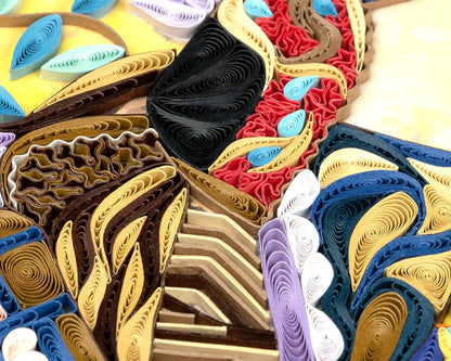 Quilled Artist Series - Lady with Fan, Klimt Greeting Card
